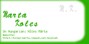 marta koles business card